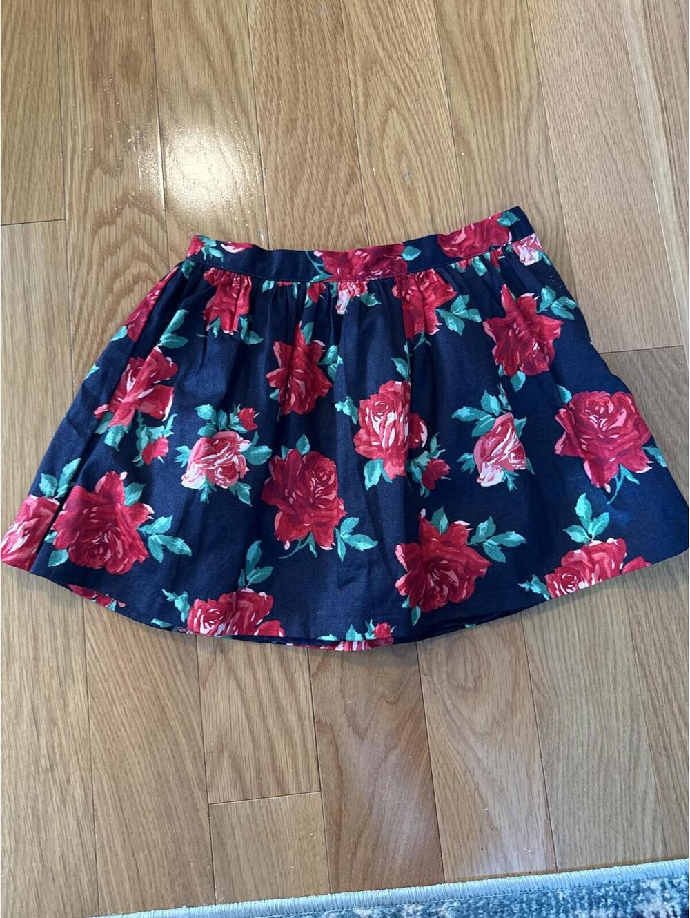 Janie and Jack Girls Navy Floral Skirt Size 6